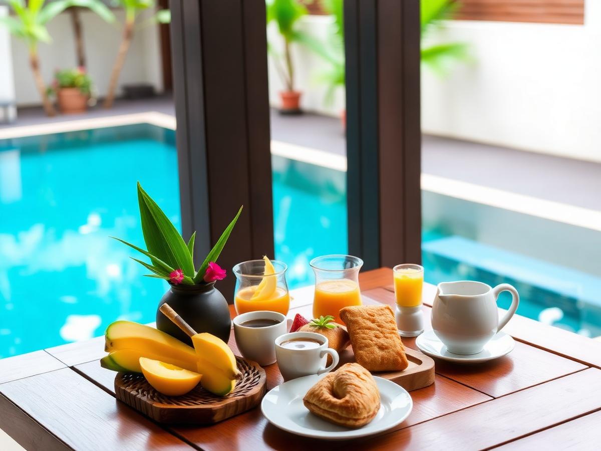 Frühstück am Pool der Ocean Villa