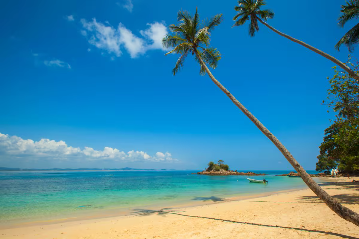 Tropischer Strand für eine Tauchreise
