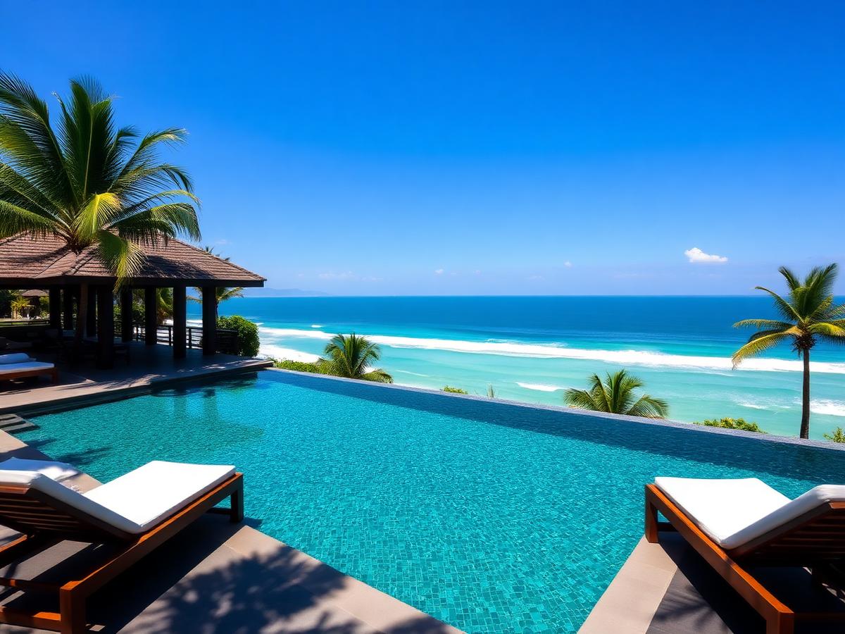 Pool und Ruhebereich der Ocean Villa